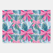 Funky Bow Pink Christmas Bow Pattern Inpakpapier Vel (Voorkant 2)