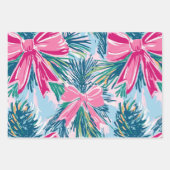 Funky Bow Pink Christmas Bow Pattern Inpakpapier Vel (Voorkant)