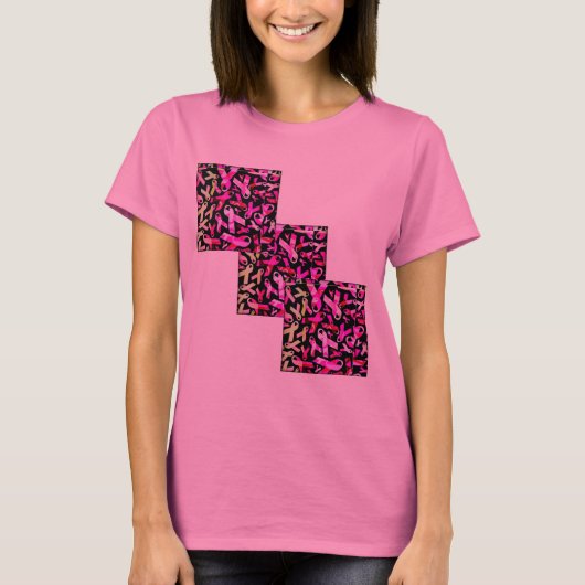 Funky Breast Cancer Ribbons T-shirt (Voorkant)