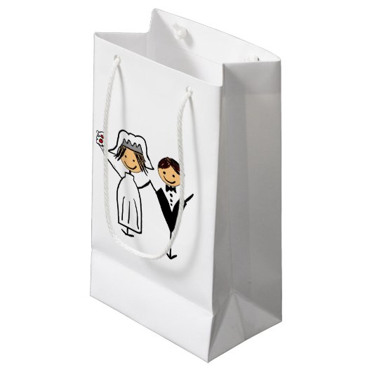 Funky Bride & Groom Klein Cadeauzakje (Voorkant Gekanteld)