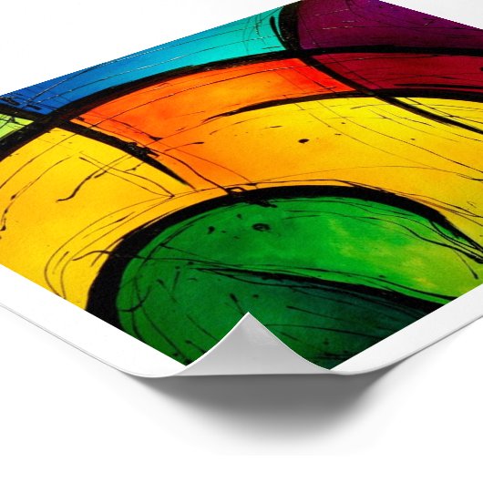 Funky Bright Abstract Art Poster (Hoek)