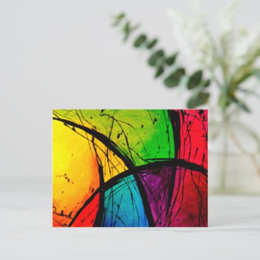 Funky Bright Abstract maken van kunst Briefkaart (Staand voorkant)