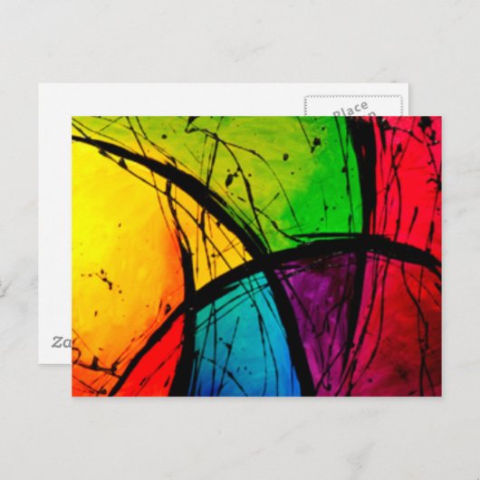 Funky Bright Abstract maken van kunst Briefkaart (Voorkant / Achterkant)