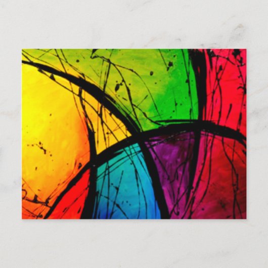 Funky Bright Abstract maken van kunst Briefkaart (Voorkant)