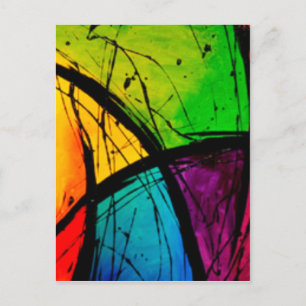 Funky Bright Abstract maken van kunst Briefkaart