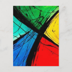 Funky Bright Abstract maken van kunst Briefkaart
