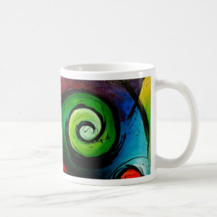 Funky Bright Abstract maken van kunst Koffiemok