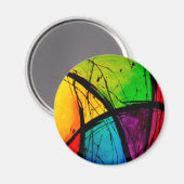 Funky Bright Abstract maken van kunst Magneet (Voorkant / Achterkant)