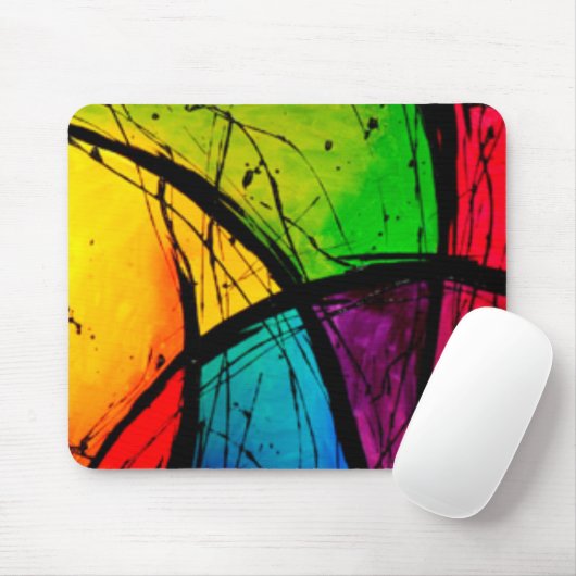 Funky Bright Abstract maken van kunst Muismat (Met muis)
