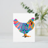 Funky Bright Chicken Briefkaart (Staand voorkant)