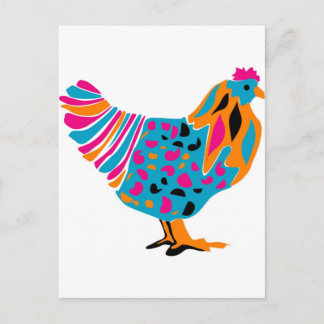 Funky Bright Chicken Briefkaart