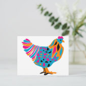 Funky Bright Chicken Briefkaart (Staand voorkant)