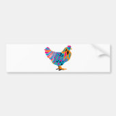 Funky Bright Chicken Bumpersticker (Voorkant)