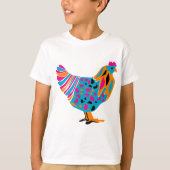 Funky Bright Chicken T-shirt (Voorkant)