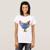 Funky Bright Chicken T-shirt (Voorkant volledig)