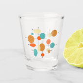 Funky Bright Circles mid century Retro Shot Glass Shot Glas (Voorkant)