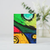 Funky Bright Colors Abstract Art Briefkaart (Staand voorkant)