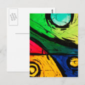 Funky Bright Colors Abstract Art Briefkaart (Voorkant / Achterkant)