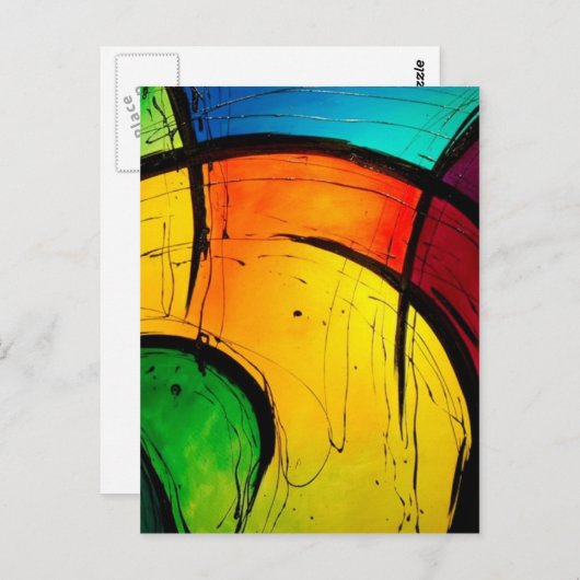 Funky Bright Colors Abstracte Art Briefkaart (Voorkant / Achterkant)