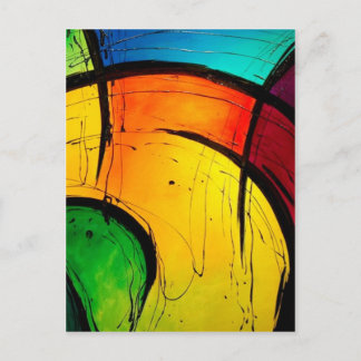 Funky Bright Colors Abstracte Art Briefkaart