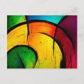 Funky Bright Colors Abstracte Art Briefkaart (Voorkant)