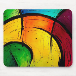 Funky Bright Colors Abstracte Art Muismat