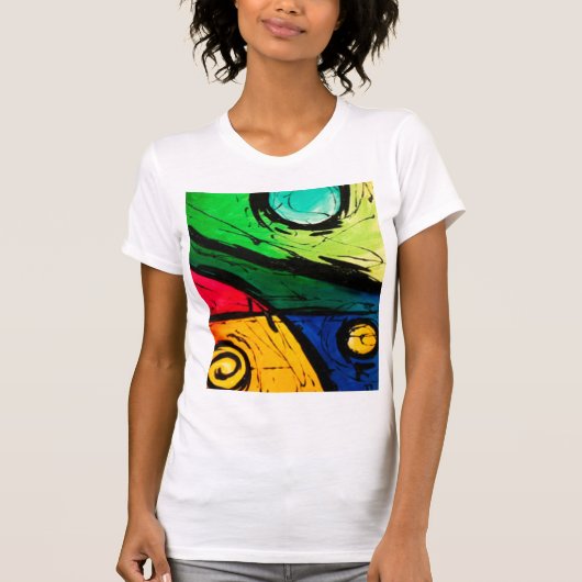 Funky Bright Colors Abstracte Art T-shirt (Voorkant)