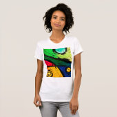 Funky Bright Colors Abstracte Art T-shirt (Voorkant volledig)