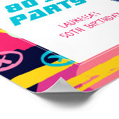 Funky Bright Doodles Retro Birthday Party uit de j Poster (Hoek)