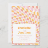 Funky Bright en kleurrijke zomer bruiloft Kaart (Voorkant)