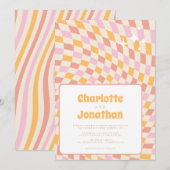 Funky Bright en kleurrijke zomer bruiloft Kaart (Voorkant / Achterkant)