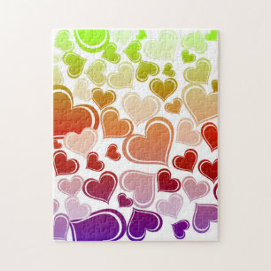 Funky Bright Hearts Pattern Legpuzzel