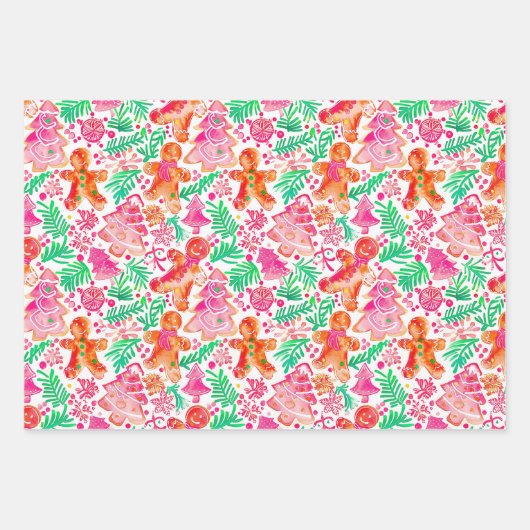 Funky Bright Kerstthema Inpakpapier Vel (Voorkant 3)