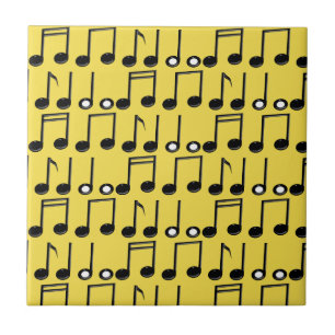 Funky Bright Musical Notes Pattern Tegeltje