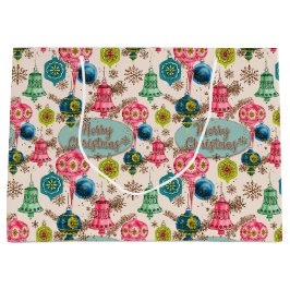 Funky Bright Retro Christmas Groot Cadeauzakje