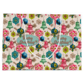 Funky Bright Retro Christmas Groot Cadeauzakje (Achterkant)