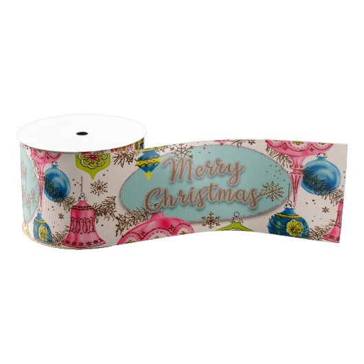 Funky Bright Retro Christmas Grosgrain Lint (Spoel)