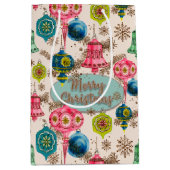 Funky Bright Retro Christmas Medium Cadeauzakje (Voorkant)