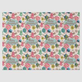 Funky Bright Retro Christmas  Tissuepapier