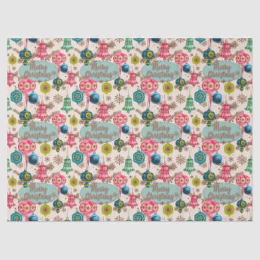 Funky Bright Retro Christmas  Tissuepapier (Voorkant)