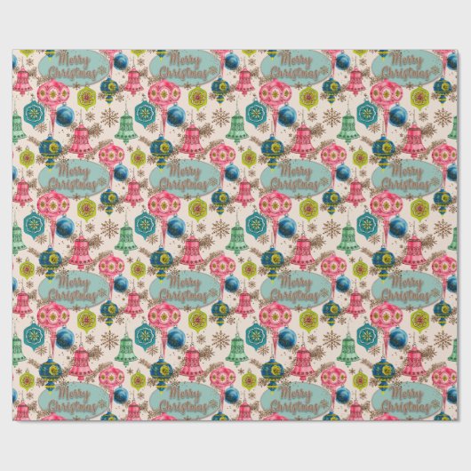 Funky Bright Retro Kerstmis Cadeaupapier (Vlak)