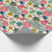 Funky Bright Retro Kerstmis Cadeaupapier (Hoek)