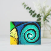 Funky Bright Swirls Abstract kunstschilderen Briefkaart (Staand voorkant)