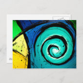 Funky Bright Swirls Abstract kunstschilderen Briefkaart (Voorkant / Achterkant)