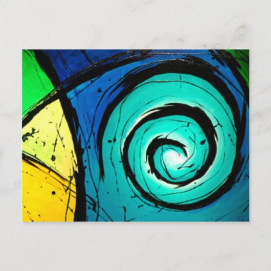 Funky Bright Swirls Abstract kunstschilderen Briefkaart (Voorkant)