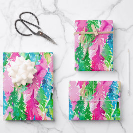 Funky Brights Christmas Tree Inpakpapier Vel