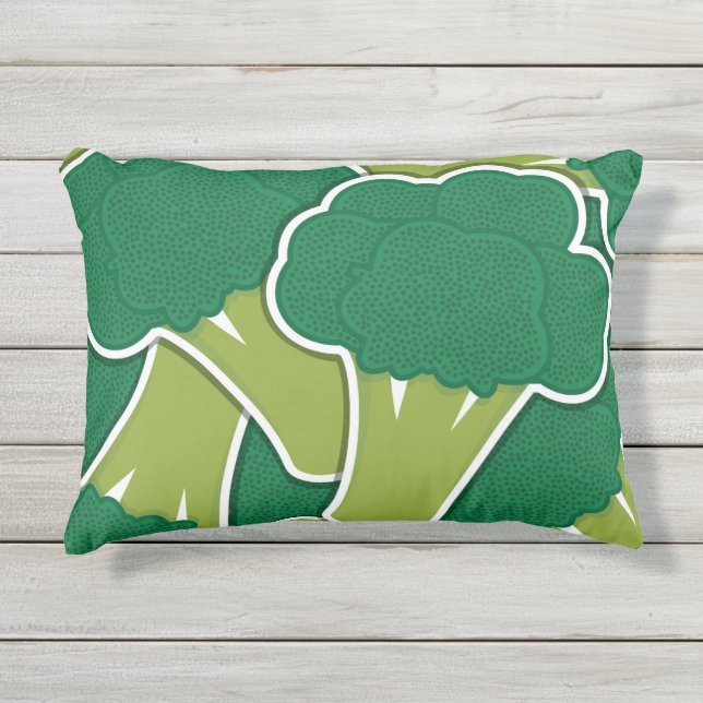 Funky broccoli buitenkussen (Voorkant)