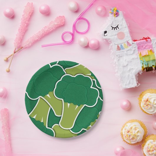 Funky broccoli papieren bordje (Feest)