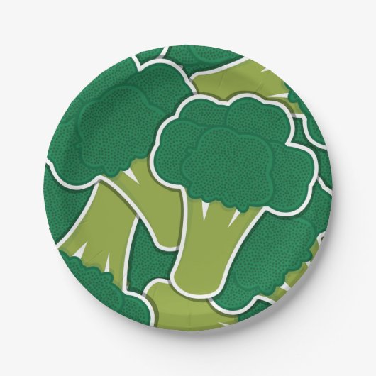Funky broccoli papieren bordje (Voorkant)