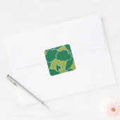Funky broccoli vierkante sticker (Envelop)